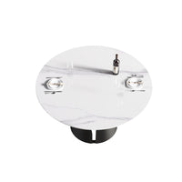 Marbella Sintered Stone Dining Table | 53" White Gloss Round With Metal Base