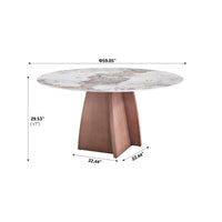 Marbella Sintered Stone Dining Table | 59" Pandora Round With Metal Base