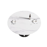 Marbella Sintered Stone Dining Table | 59" White Gloss Round With Metal Base