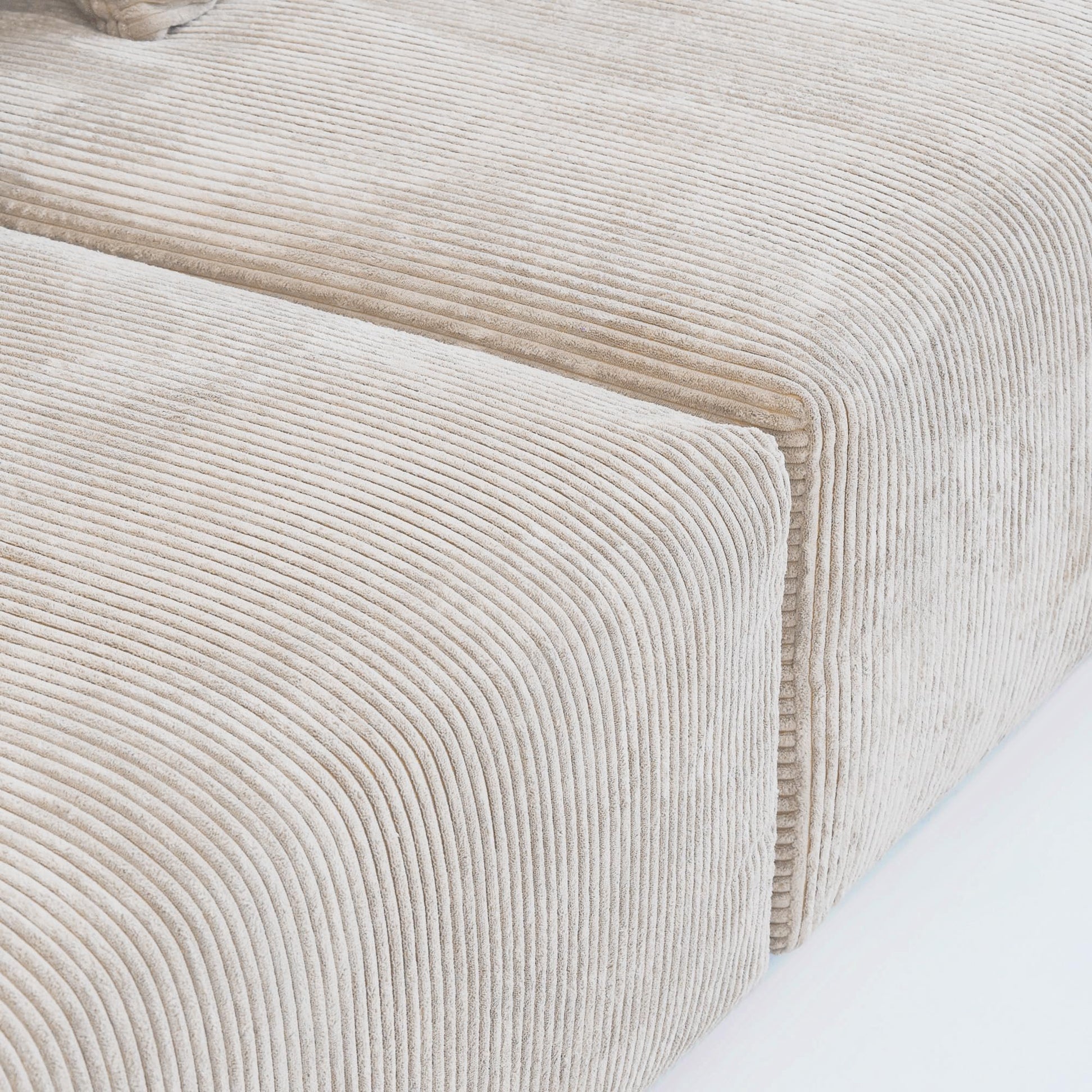 Modular Sectional Couch Sofa with 4 Pillows, 102" L Shaped Sofa Couch with Chaise Ottomans,Corduroy Fabric Couches (Beige)