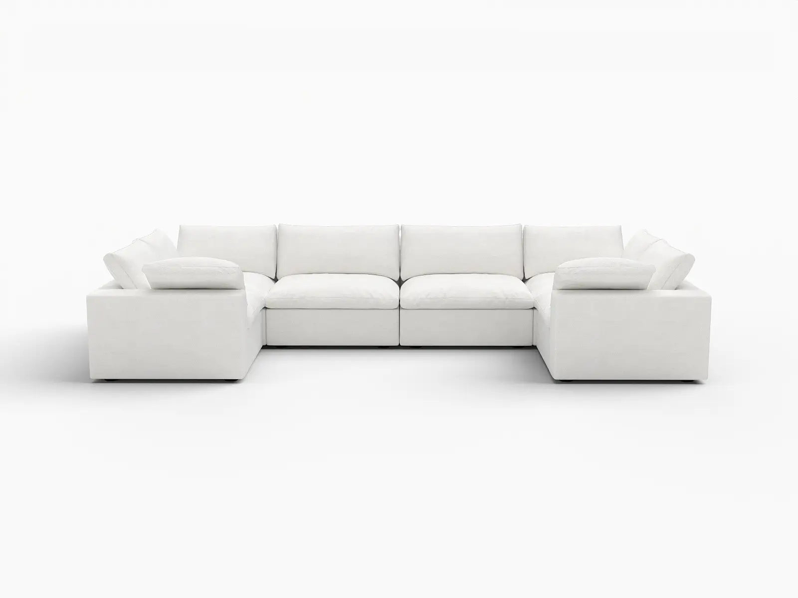 Deluxe Premium Cloud Sectional Sofa Covers | White Cotton and Linen Sofa Cover for 6-Seater