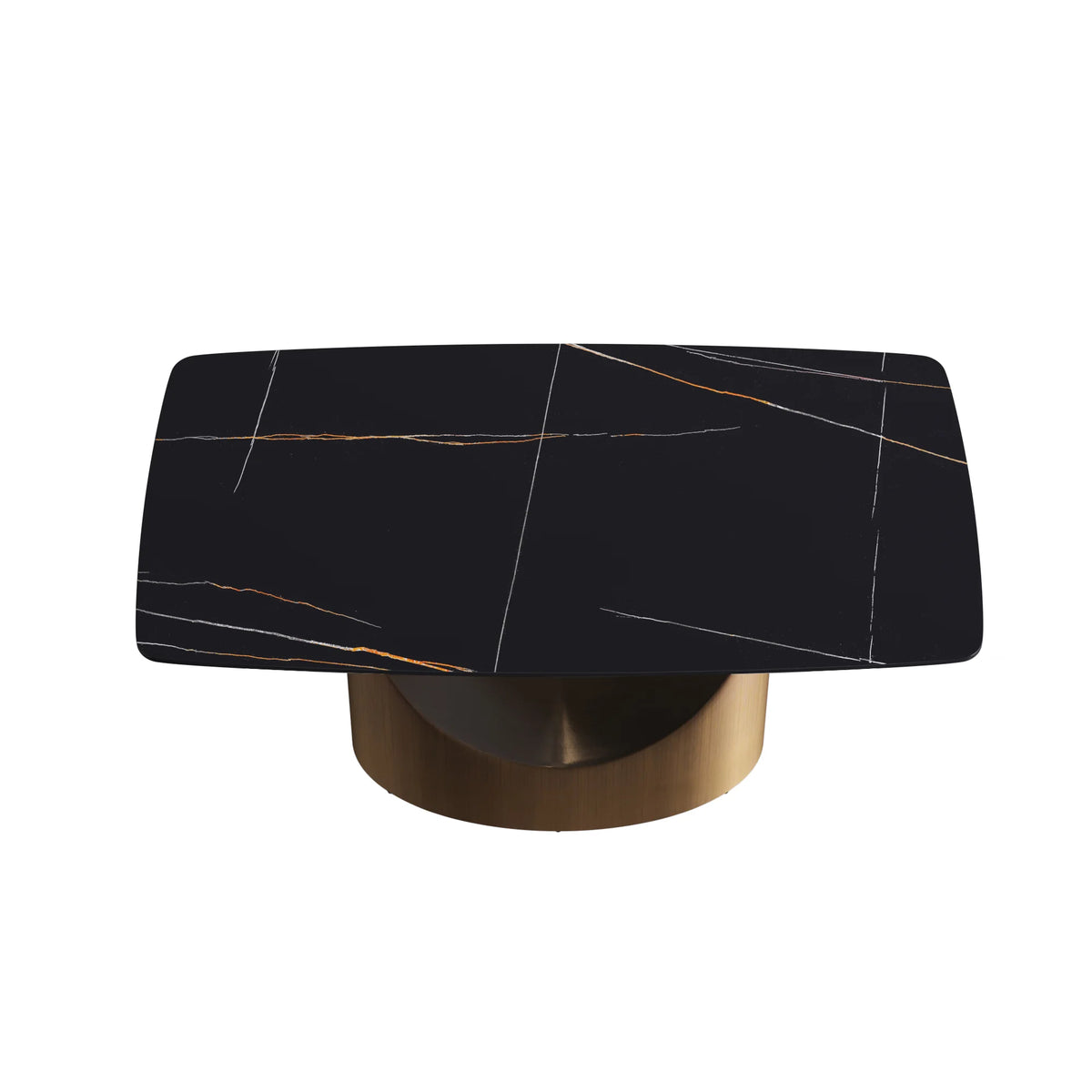 Marbella Sintered Stone Dining Table | 63" Matte Black Rectangular With Curved Edge