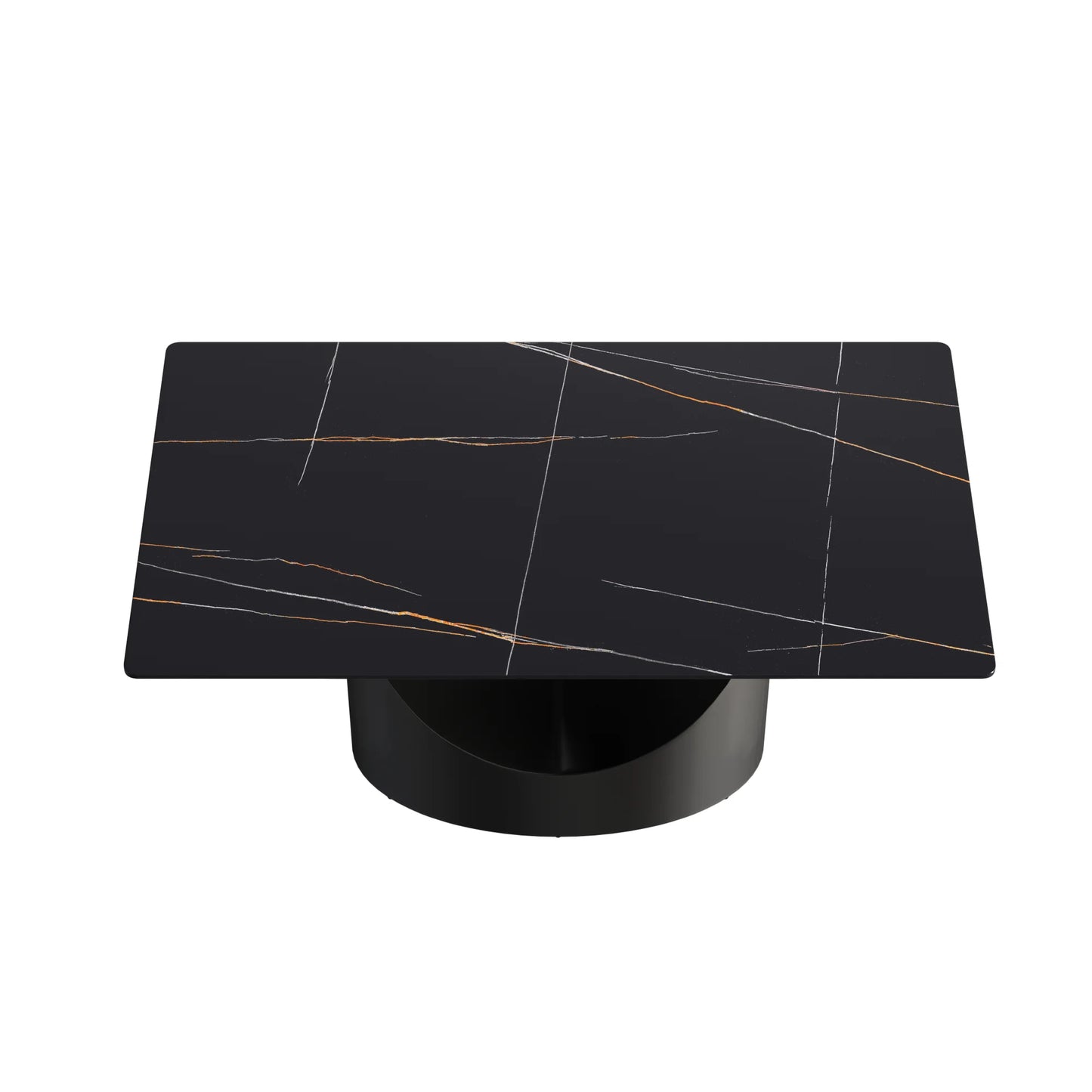 Marbella Sintered Stone Dining Table | 63" Matte Black Rectangular With Straight Edge