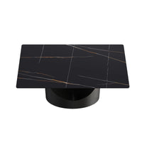 Marbella Sintered Stone Dining Table | 63" Matte Black Rectangular With Straight Edge