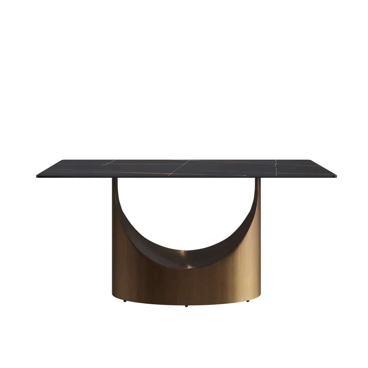 Marbella Sintered Stone Dining Table | 63" Matte Black Rectangular With Straight Edge