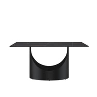 Marbella Sintered Stone Dining Table | 63" Matte Black Rectangular With Straight Edge
