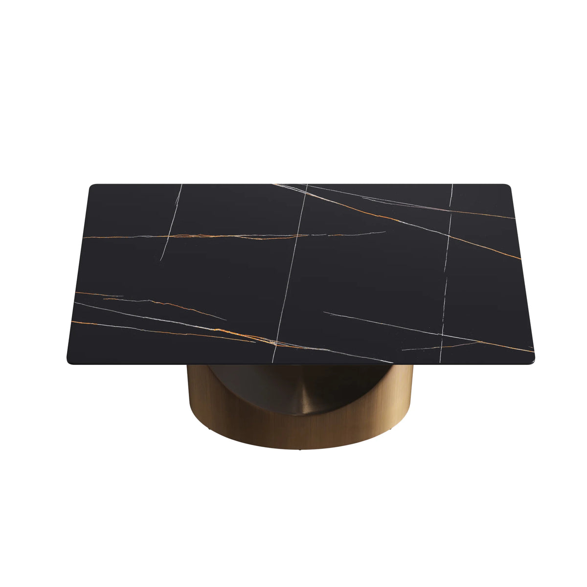 Marbella Sintered Stone Dining Table | 63" Matte Black Rectangular With Straight Edge