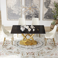 Marbella Sintered Stone Dining Table | 63" Matte Black Rectangular With Straight Edge
