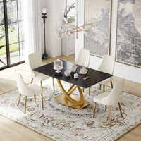 Marbella Sintered Stone Dining Table | 63" Matte Black Rectangular With Straight Edge