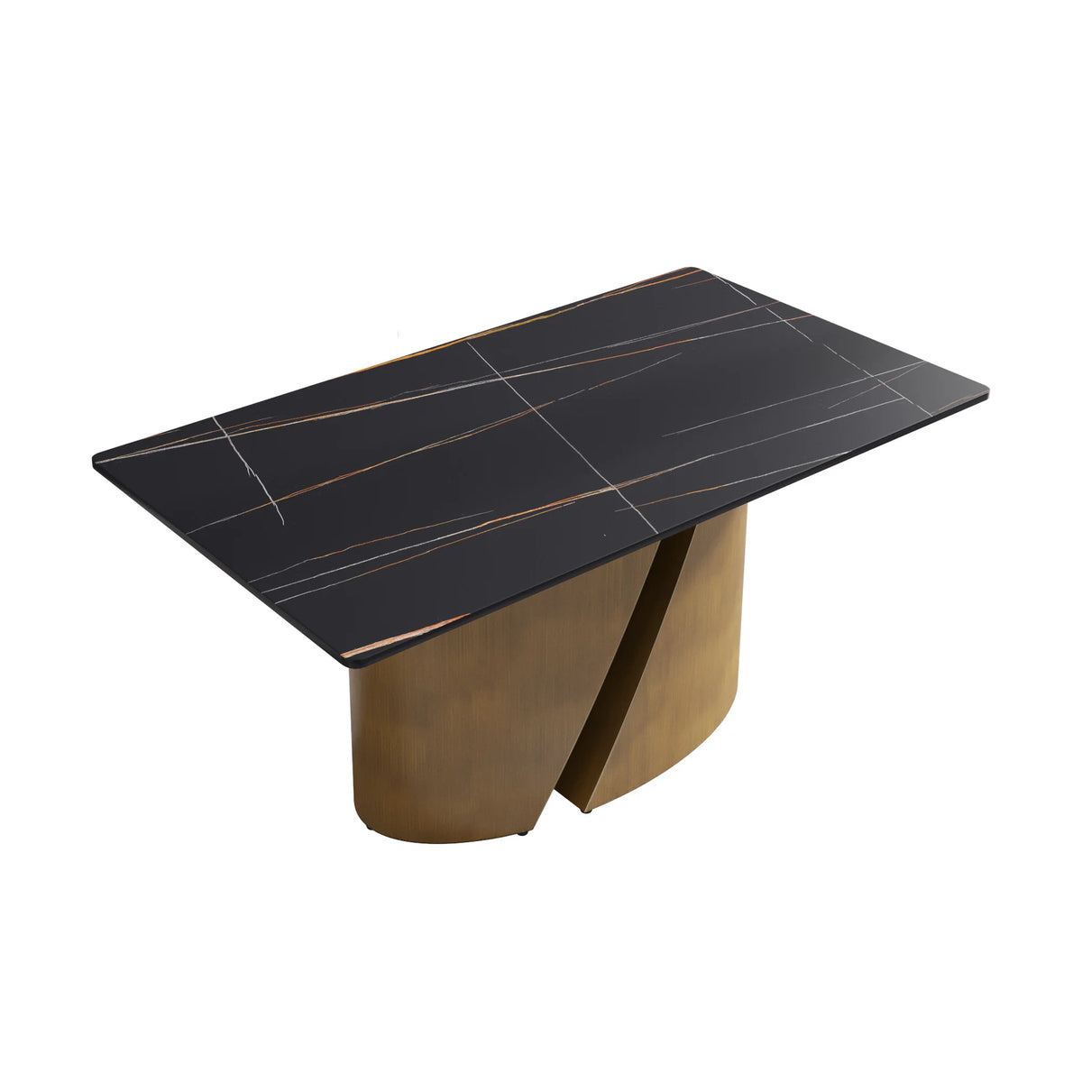 Marbella Sintered Stone Dining Table | 63" Matte Black Rectangular With Straight Edge