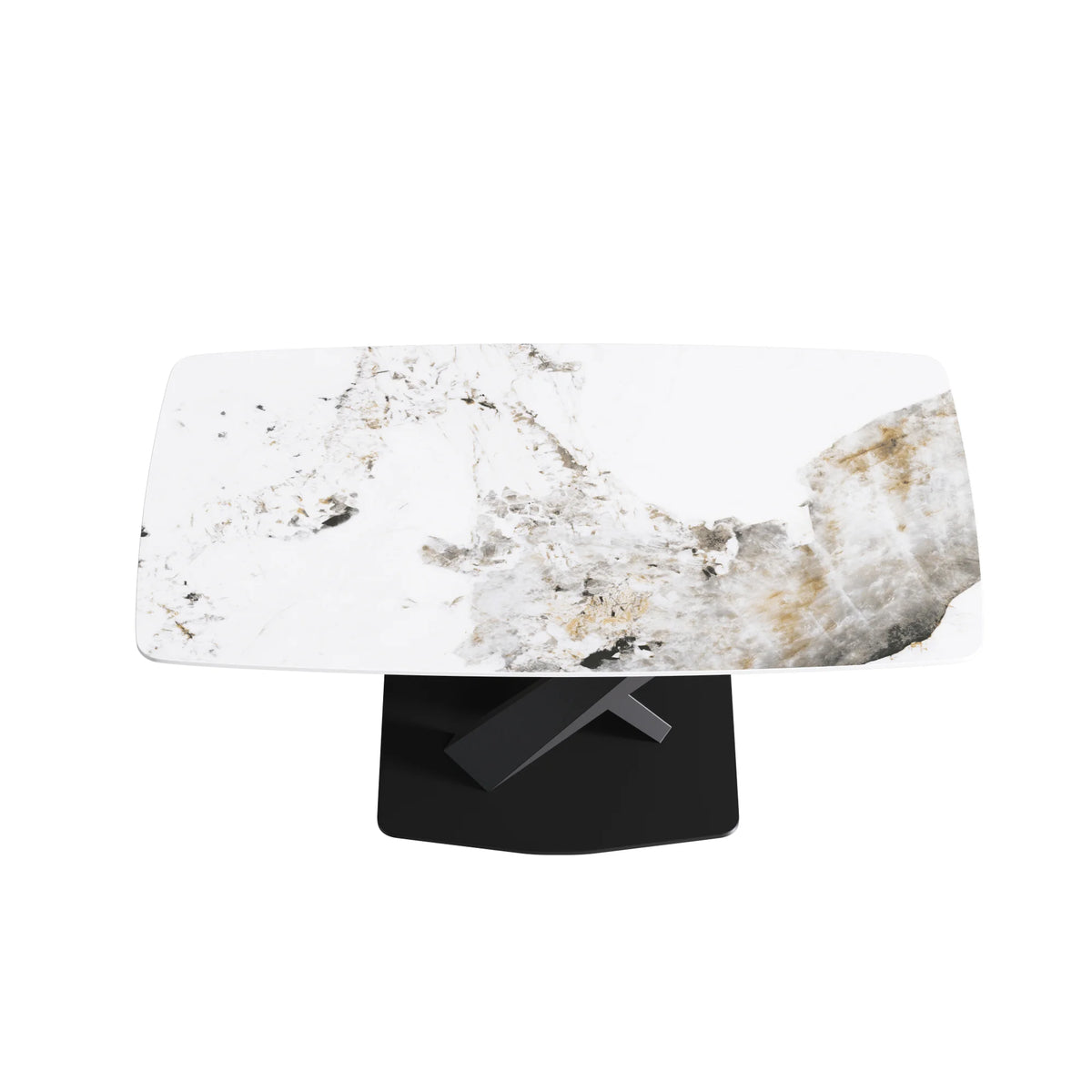 Marbella Sintered Stone Dining Table | 63" Pandora Rectangular With Curved Edge