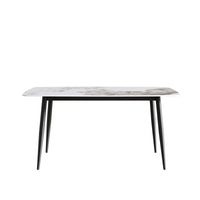 Marbella Sintered Stone Dining Table | 63" Pandora Rectangular With Curved Edge