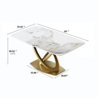 Marbella Sintered Stone Dining Table | 63" Pandora Rectangular With Curved Edge
