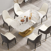 Marbella Sintered Stone Dining Table | 63" Pandora Rectangular With Curved Edge