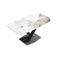 Marbella Sintered Stone Dining Table | 63" Pandora Rectangular With Curved Edge