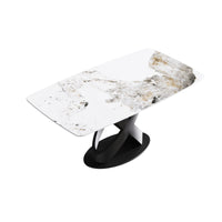 Marbella Sintered Stone Dining Table | 63" Pandora Rectangular With Curved Edge