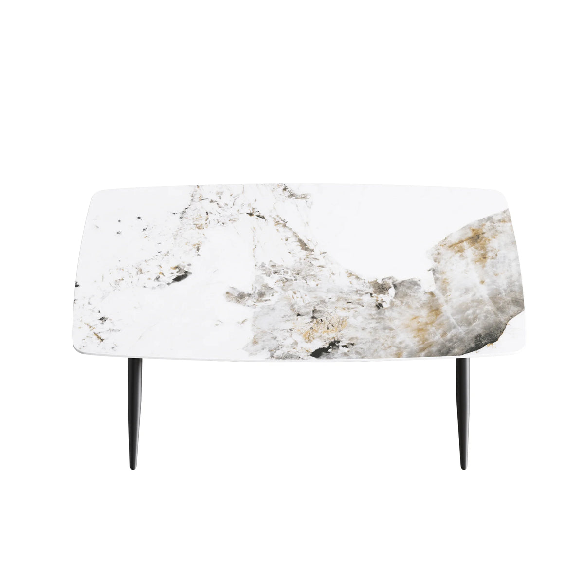 Marbella Sintered Stone Dining Table | 63" Pandora Rectangular With Curved Edge