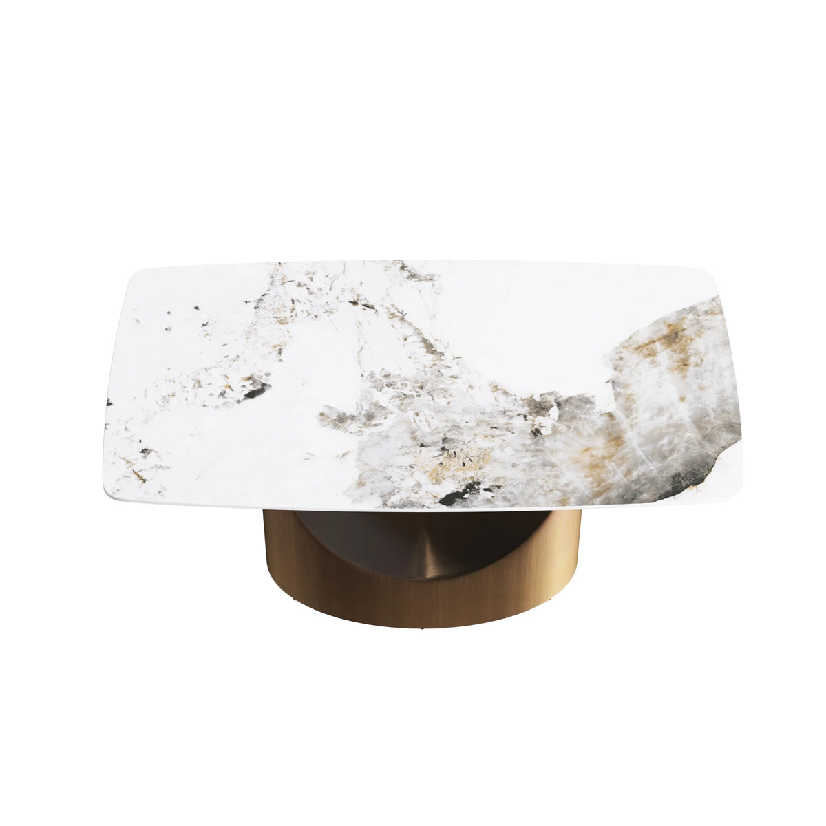 Marbella Sintered Stone Dining Table | 63" Pandora Rectangular With Curved Edge