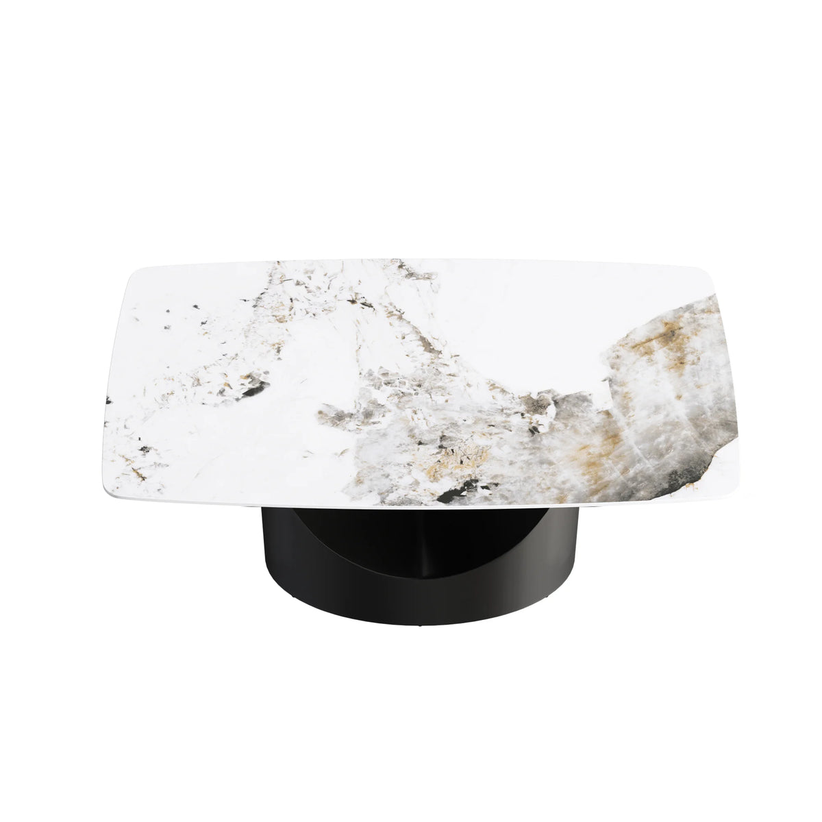 Marbella Sintered Stone Dining Table | 63" Pandora Rectangular With Curved Edge