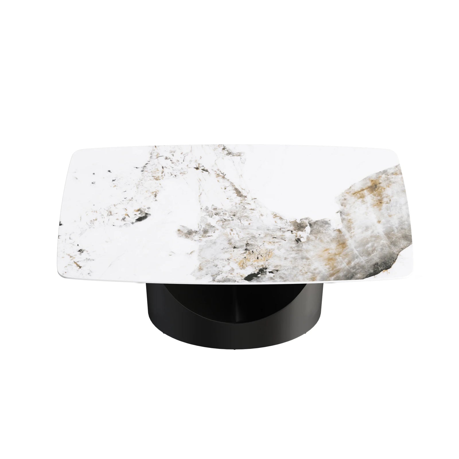 Mesa de comedor Marbella de piedra sinterizada | Pandora rectangular de 63" con borde curvo