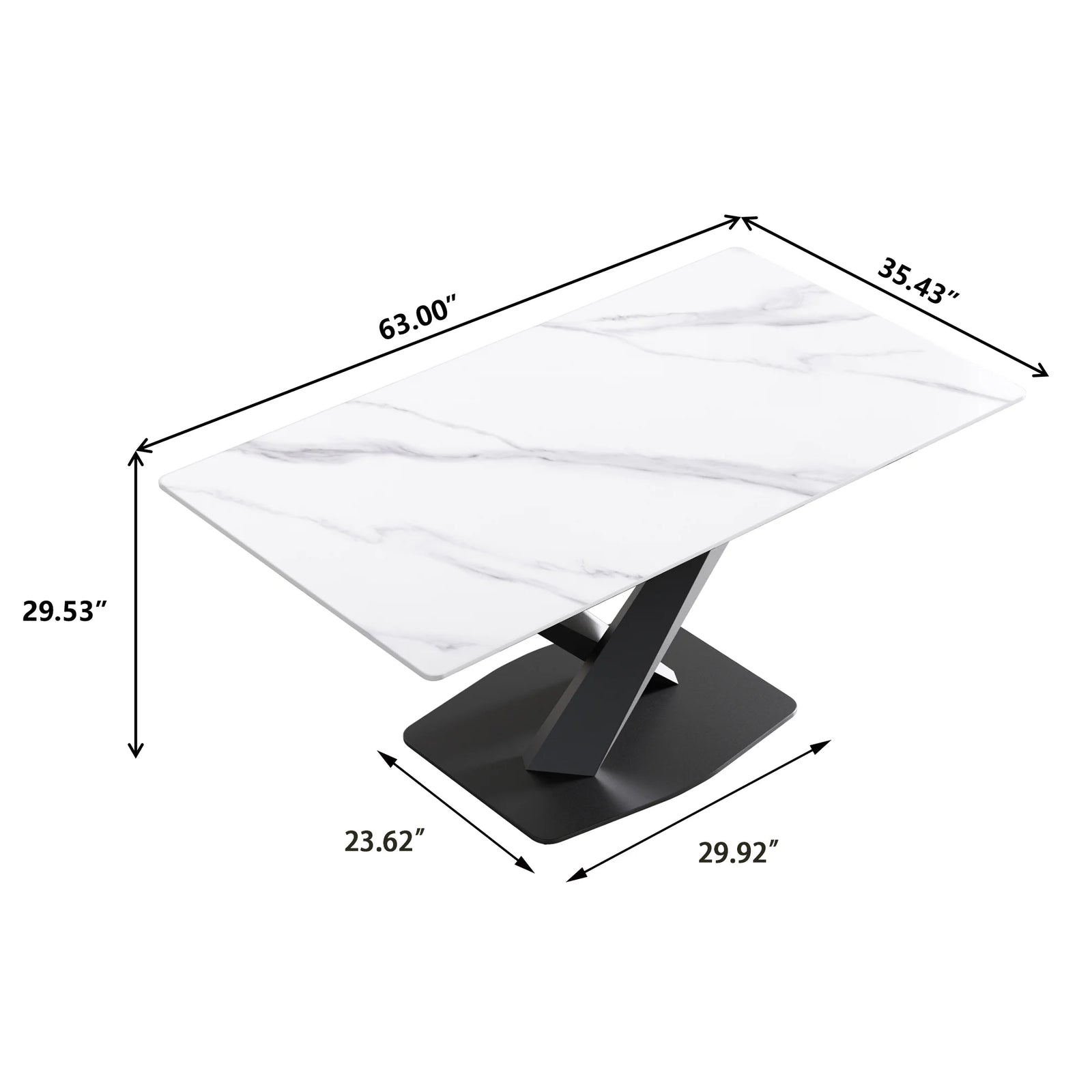 63 White Gloss Rectangular With Straight Edge_2