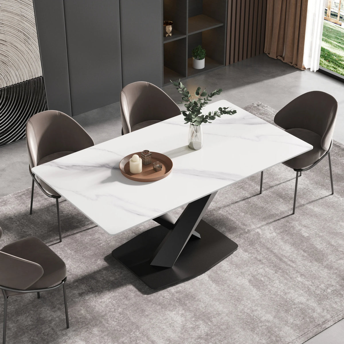 63 White Gloss Rectangular With Straight Edge_3