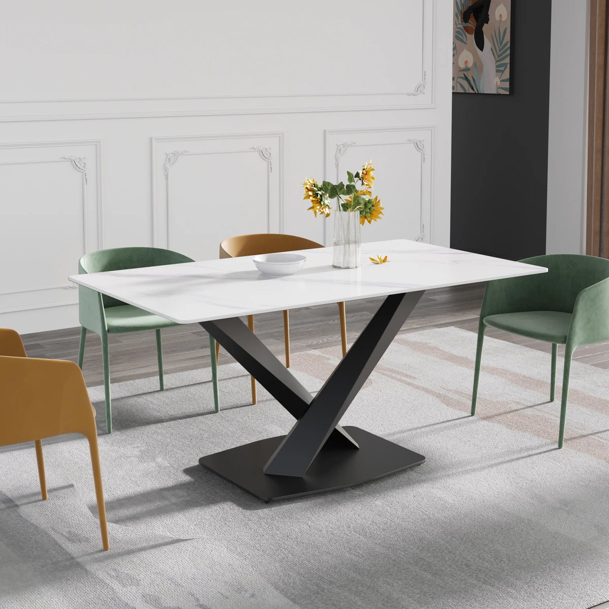 63 White Gloss Rectangular With Straight Edge_8