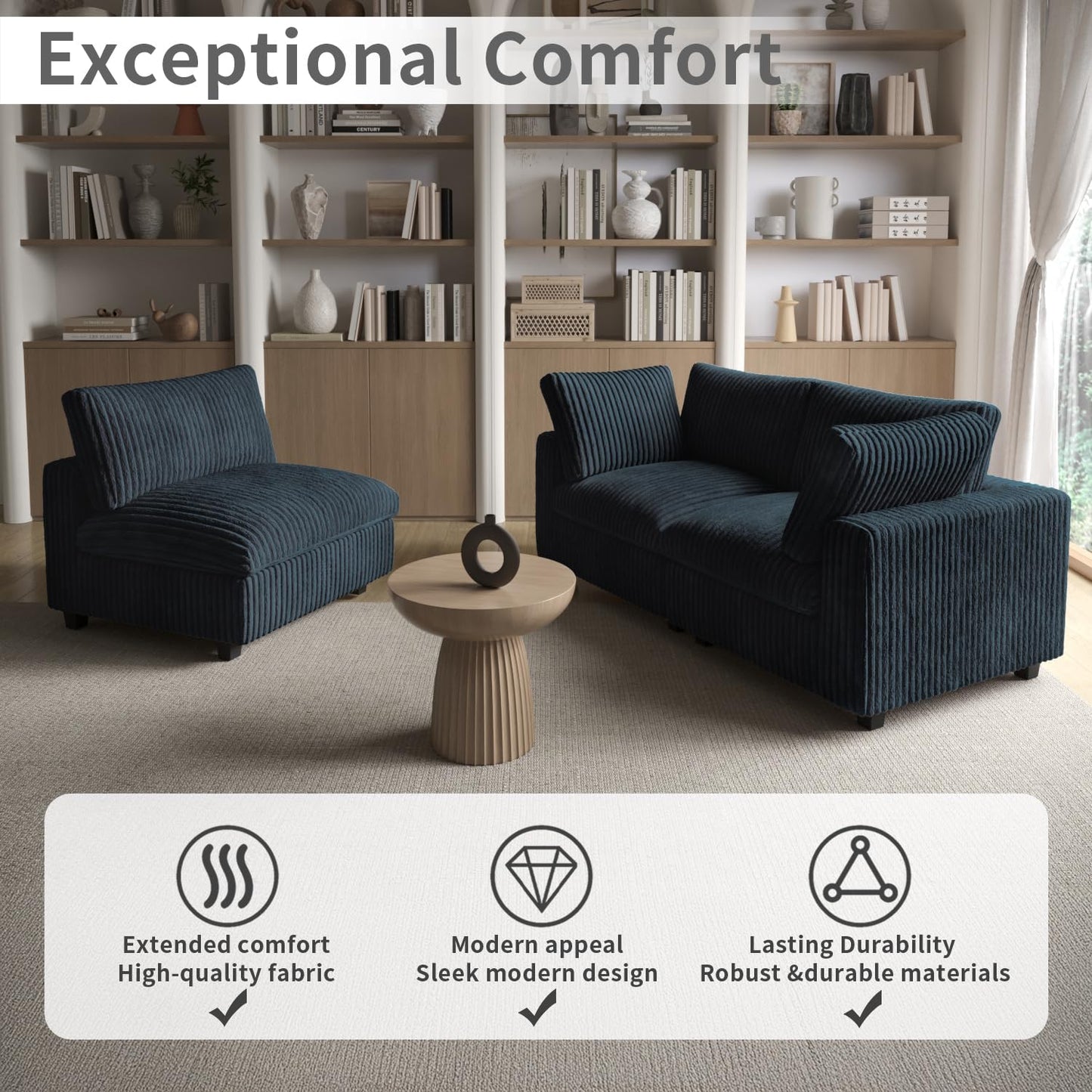 Cloud Couch Modular Sectional Sofa,157" Oversized U Shaped Couch with Ottoman,6 Seater Convertible Sofa,Comfy Plush Couches for Living Room,Covers Washable&amp;Replaceable (White)