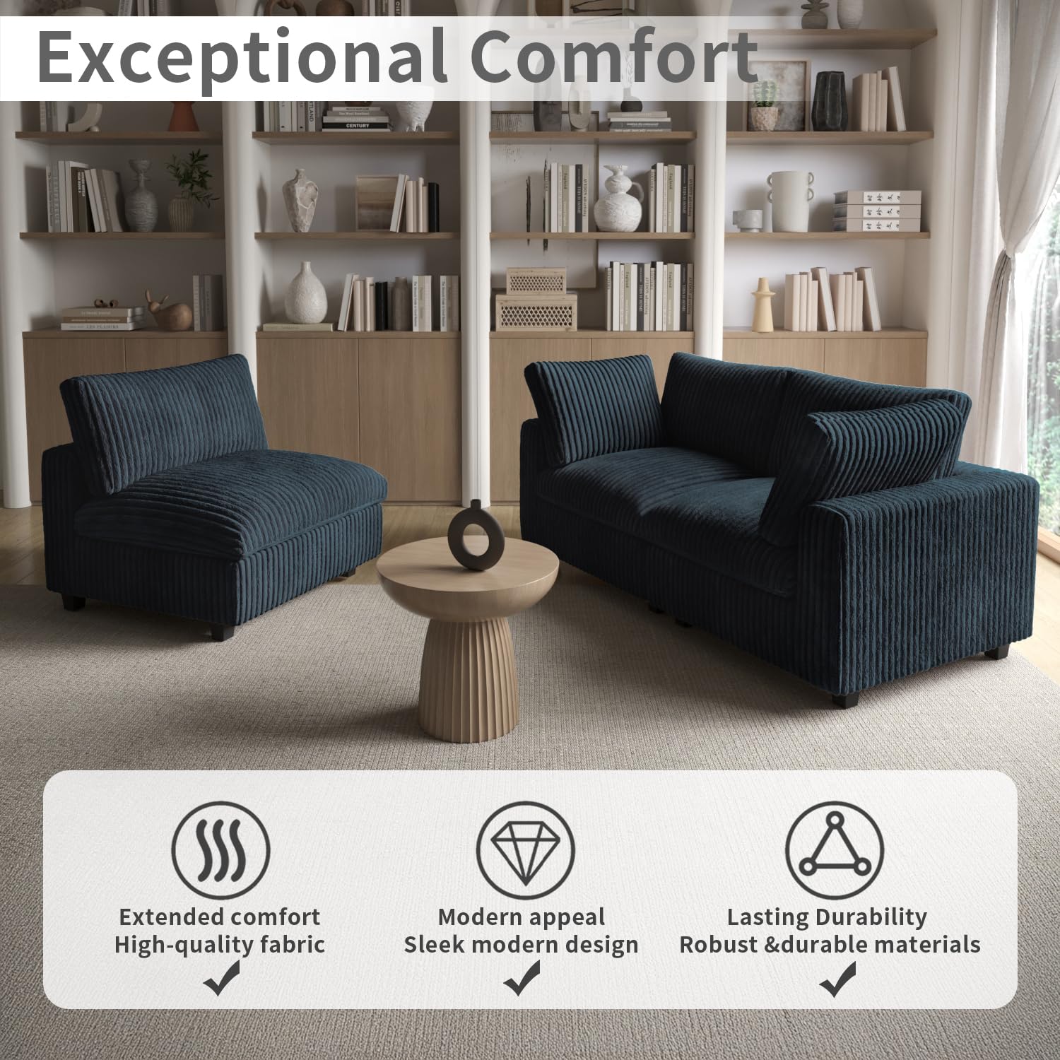 Cloud Couch Modular Sectional Sofa,157" Oversized U Shaped Couch with Ottoman,6 Seater Convertible Sofa,Comfy Plush Couches for Living Room,Covers Washable&amp;Replaceable (White)
