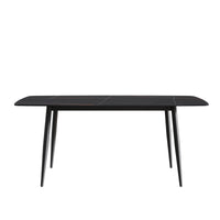 Marbella Sintered Stone Dining Table | 71" Matte Black Rectangular With Curved Edge
