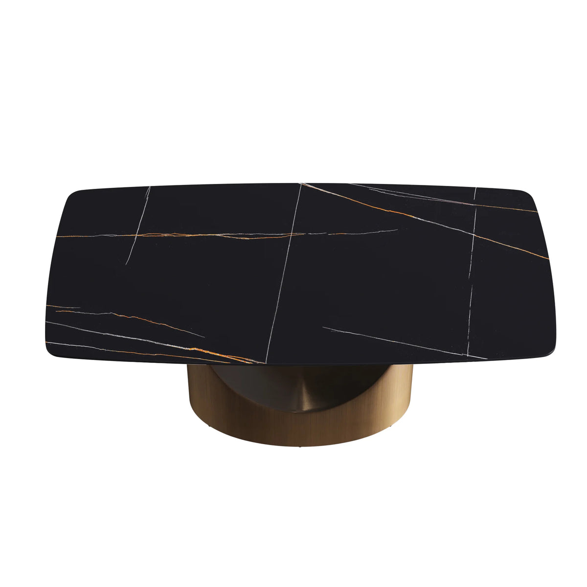 Marbella Sintered Stone Dining Table | 71" Matte Black Rectangular With Curved Edge