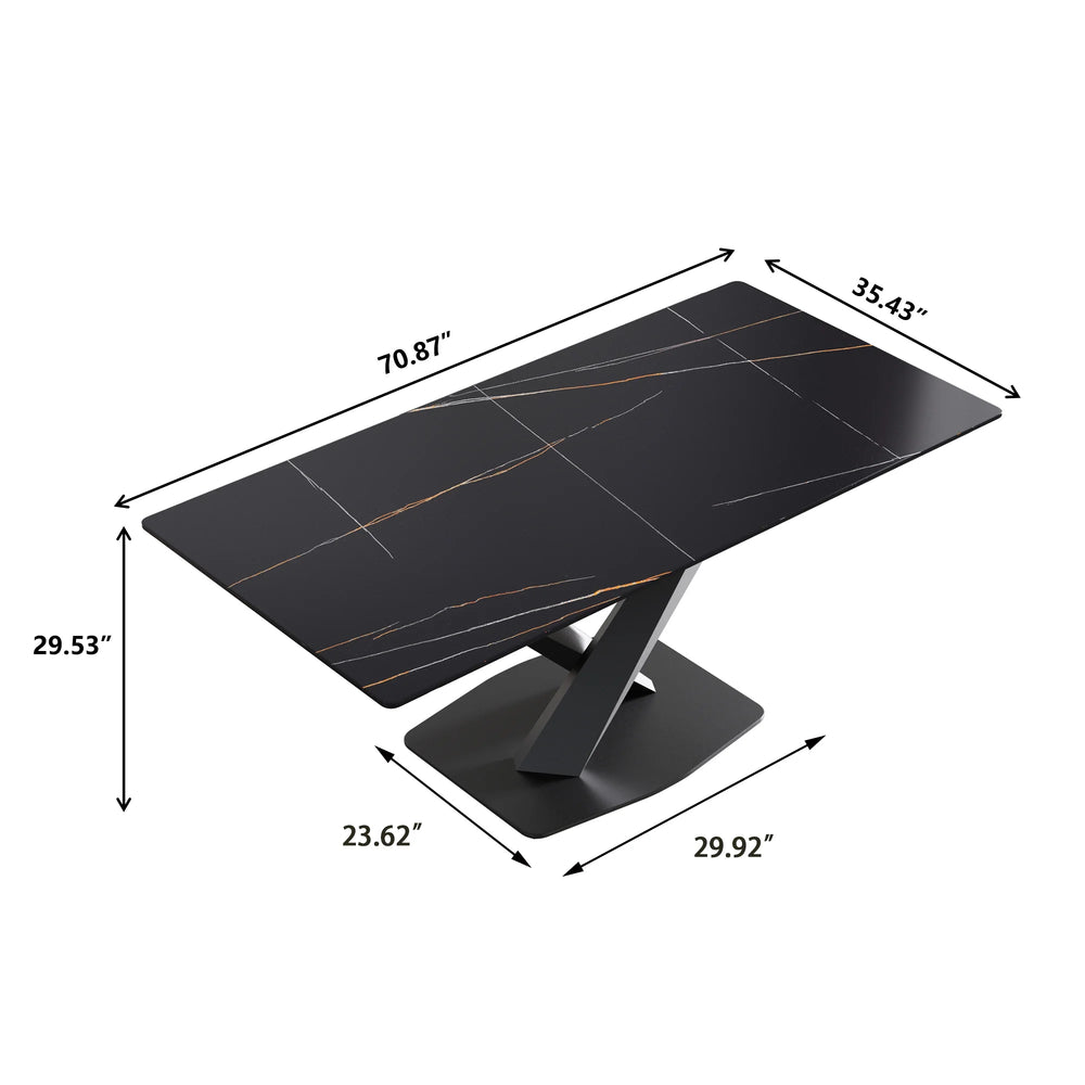 71 Matte Black Rectangular With Straight Edge