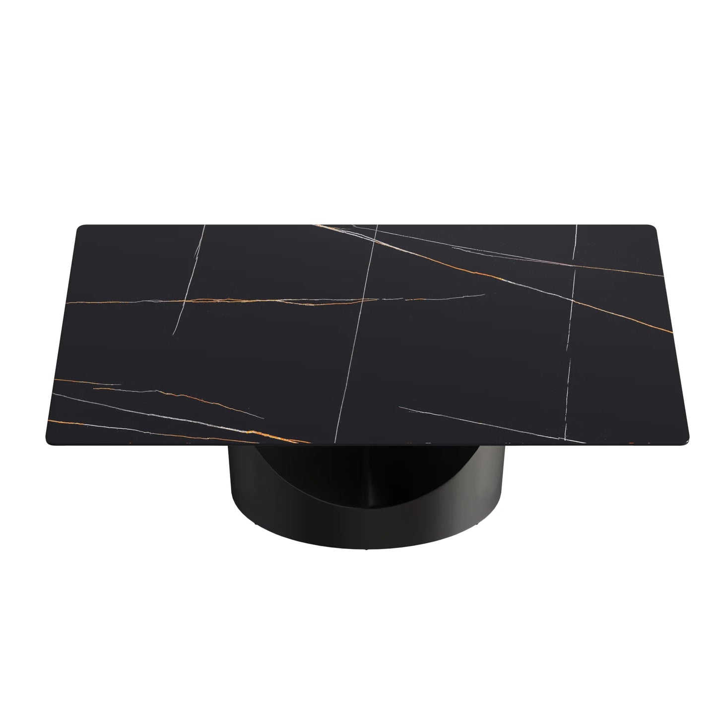 Marbella Sintered Stone Dining Table | 71" Matte Black Rectangular With Straight Edge