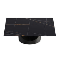 Marbella Sintered Stone Dining Table | 71" Matte Black Rectangular With Straight Edge