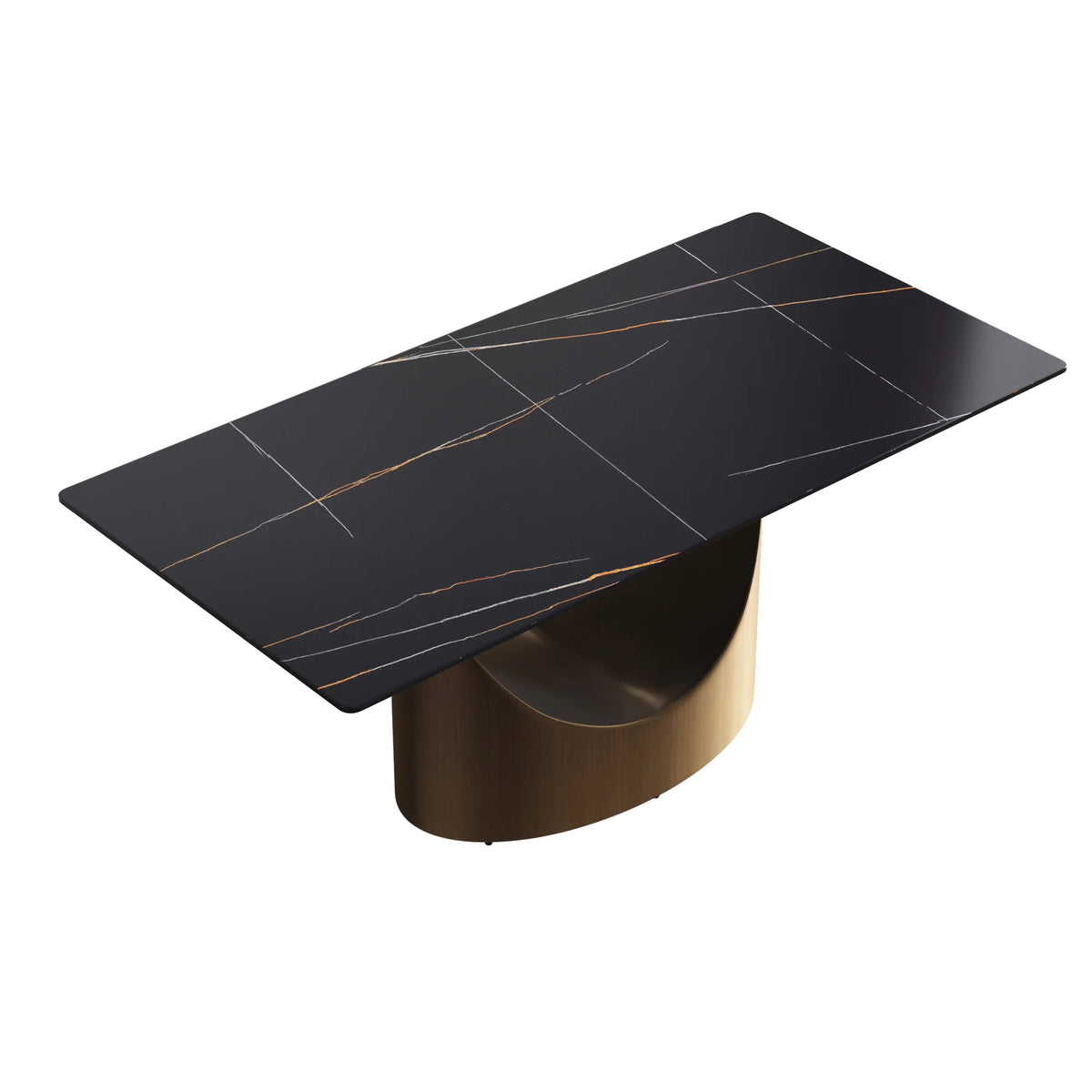 Marbella Sintered Stone Dining Table | 71" Matte Black Rectangular With Straight Edge