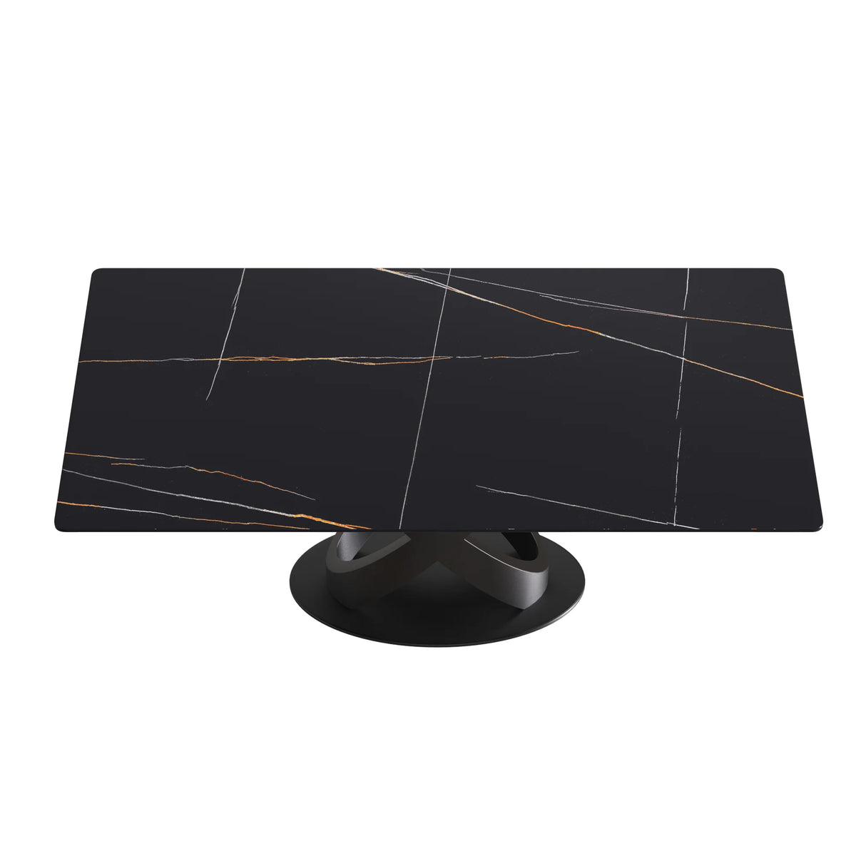 Marbella Sintered Stone Dining Table | 71" Matte Black Rectangular With Straight Edge