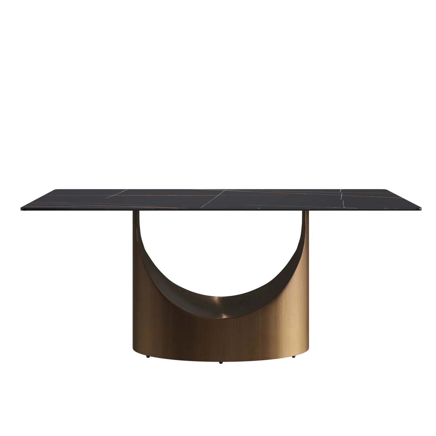Marbella Sintered Stone Dining Table | 71" Matte Black Rectangular With Straight Edge