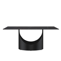 Marbella Sintered Stone Dining Table | 71" Matte Black Rectangular With Straight Edge