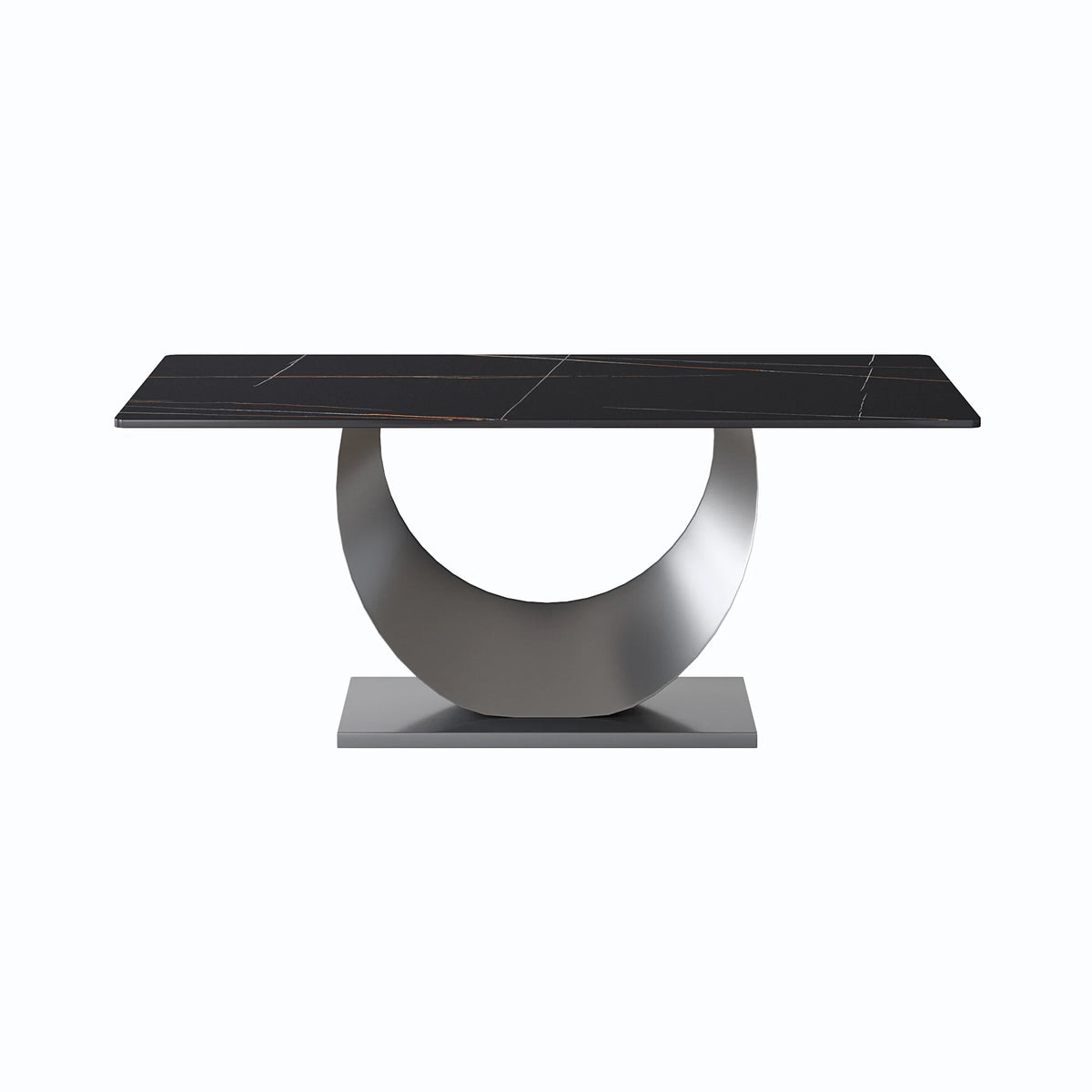 Marbella Sintered Stone Dining Table | 71" Matte Black Rectangular With Straight Edge