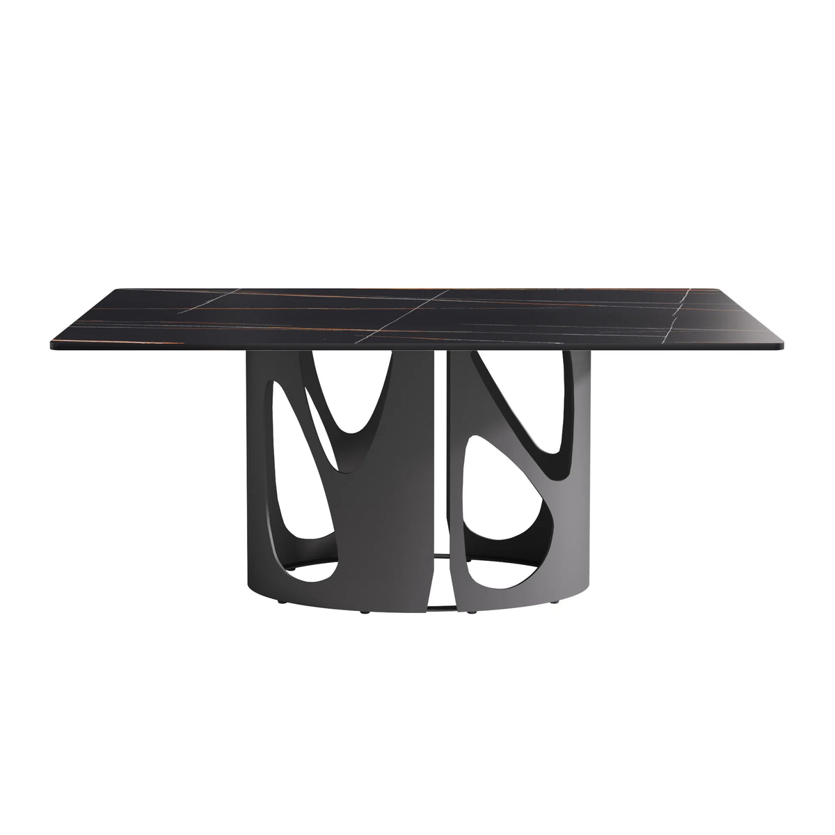 Marbella Sintered Stone Dining Table | 71" Matte Black Rectangular With Straight Edge