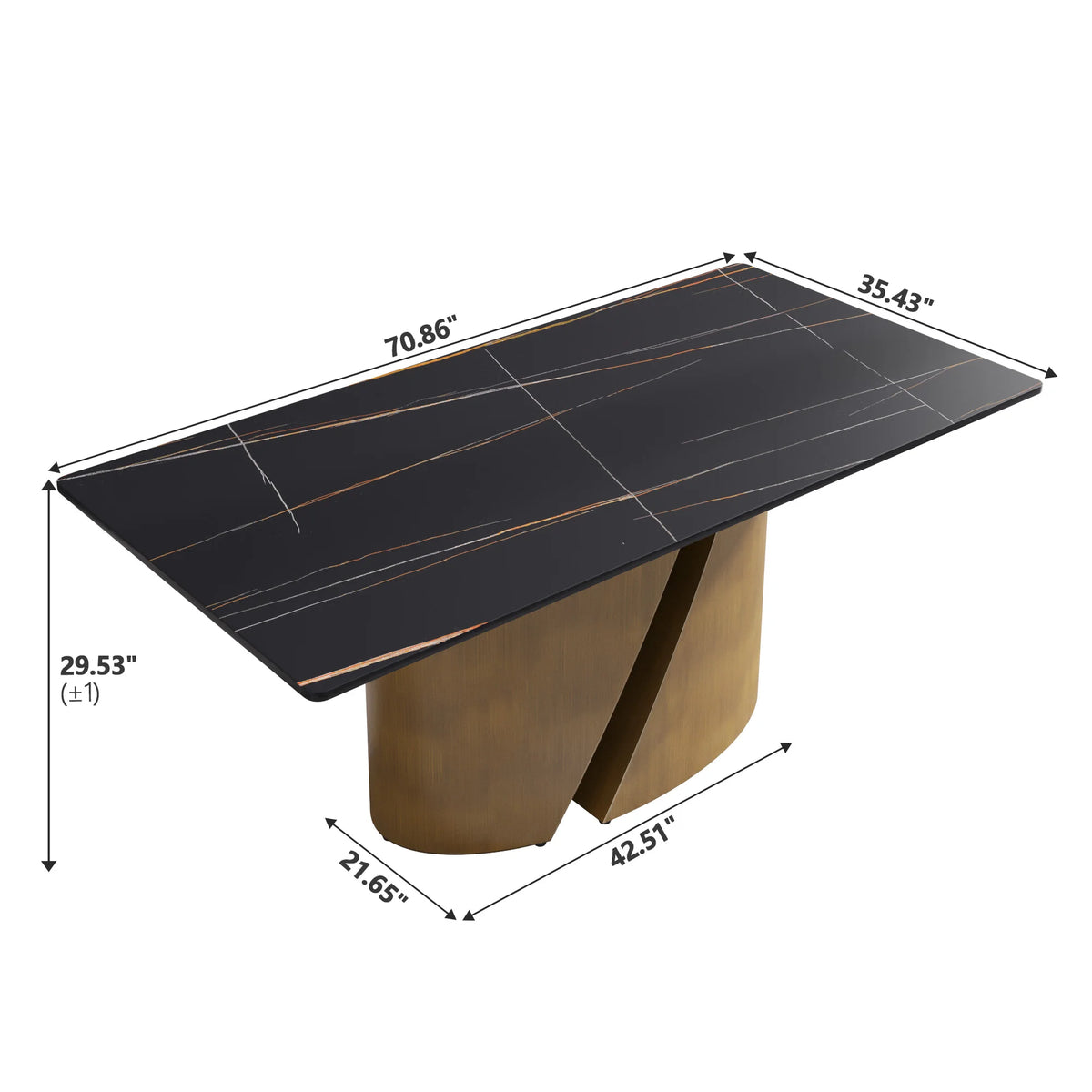 Marbella Sintered Stone Dining Table | 71" Matte Black Rectangular With Straight Edge