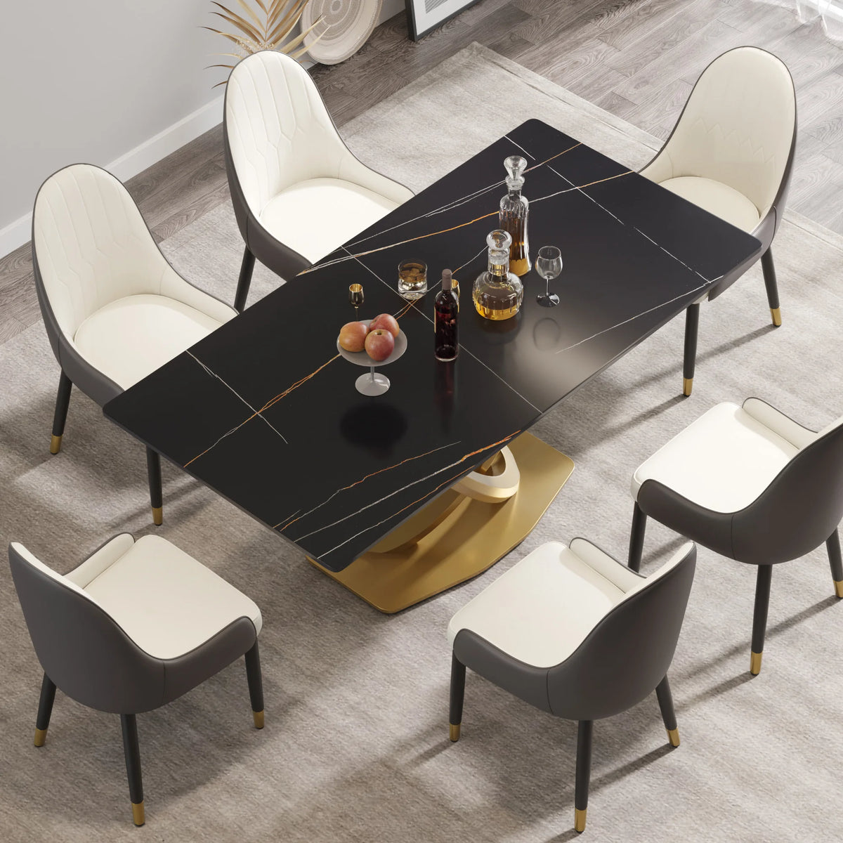 Marbella Sintered Stone Dining Table | 71" Matte Black Rectangular With Straight Edge