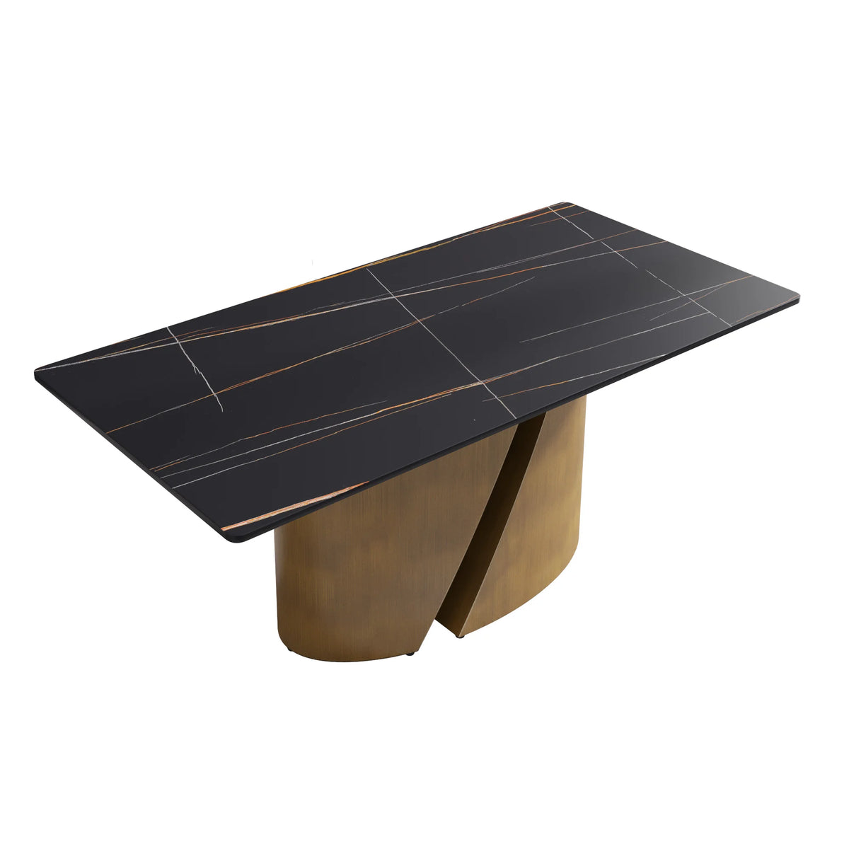 Marbella Sintered Stone Dining Table | 71" Matte Black Rectangular With Straight Edge