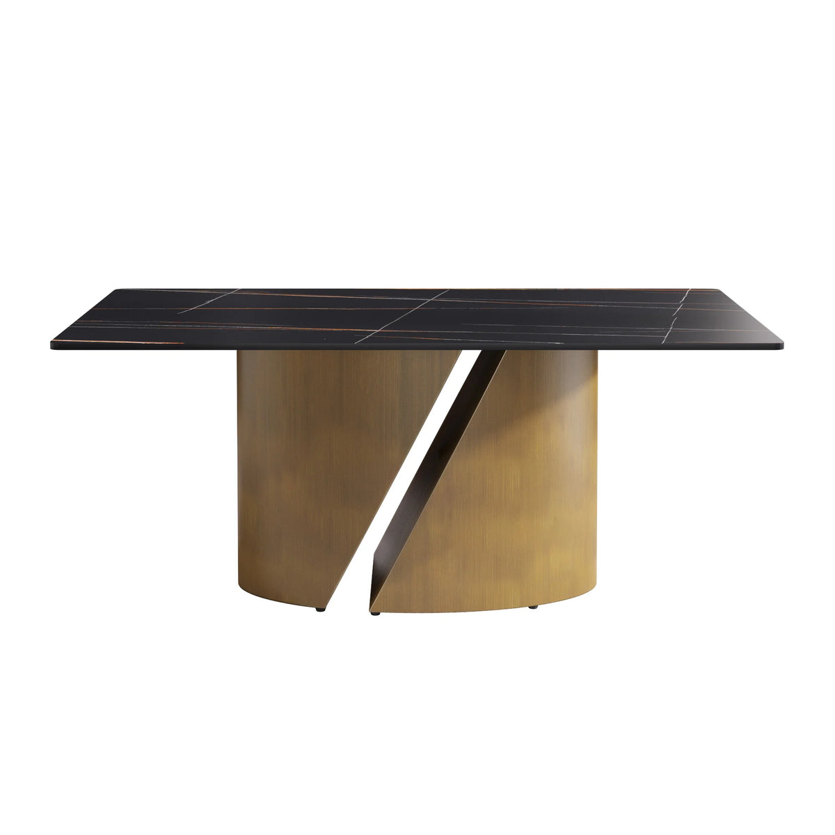 Marbella Sintered Stone Dining Table | 71" Matte Black Rectangular With Straight Edge