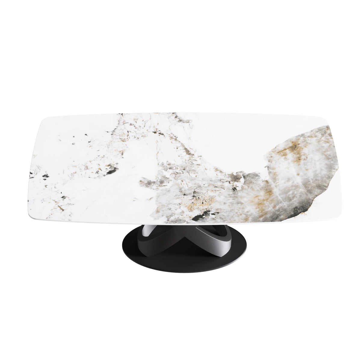 Marbella Sintered Stone Dining Table | 71" Pandora Rectangular With Curved Edge