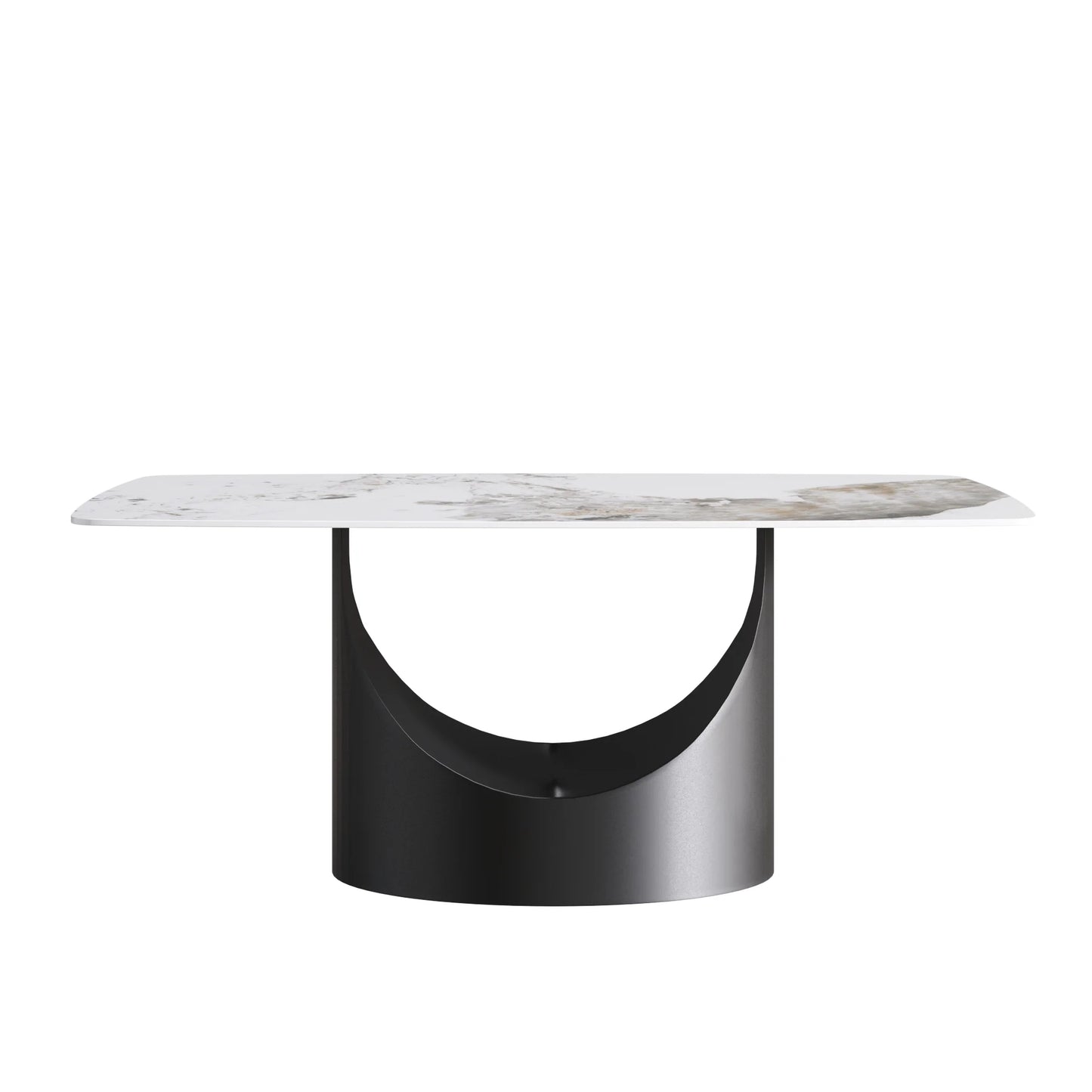 Marbella Sintered Stone Dining Table | 71" Pandora Rectangular With Curved Edge
