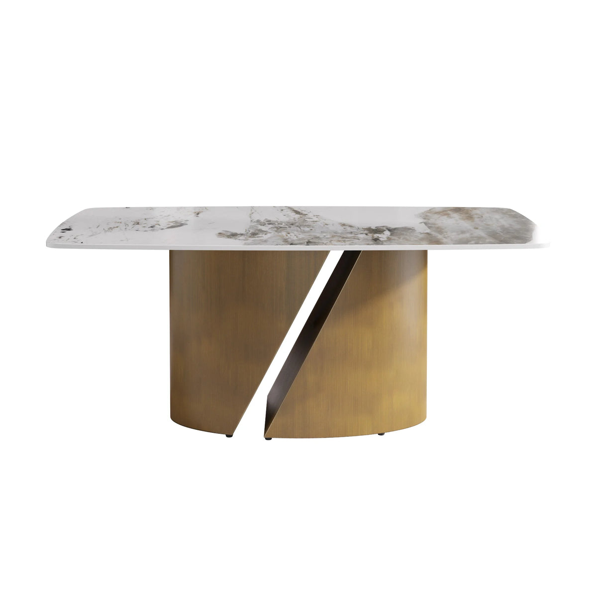 Marbella Sintered Stone Dining Table | 71" Pandora Rectangular With Curved Edge