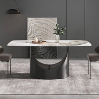 Marbella Sintered Stone Dining Table | 71" Pandora Rectangular With Curved Edge