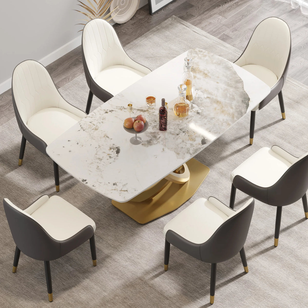 Marbella Sintered Stone Dining Table | 71" Pandora Rectangular With Curved Edge