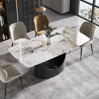 Marbella Sintered Stone Dining Table | 71" Pandora Rectangular With Curved Edge